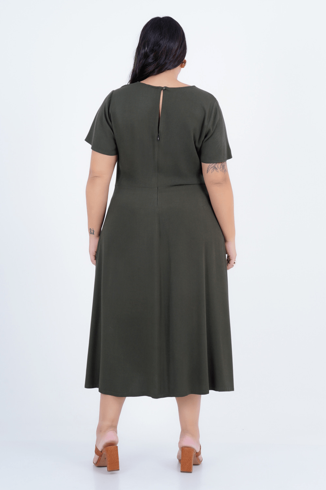 Vestido Midi Plus Size Conforto Diário – 100%Viscose Leve