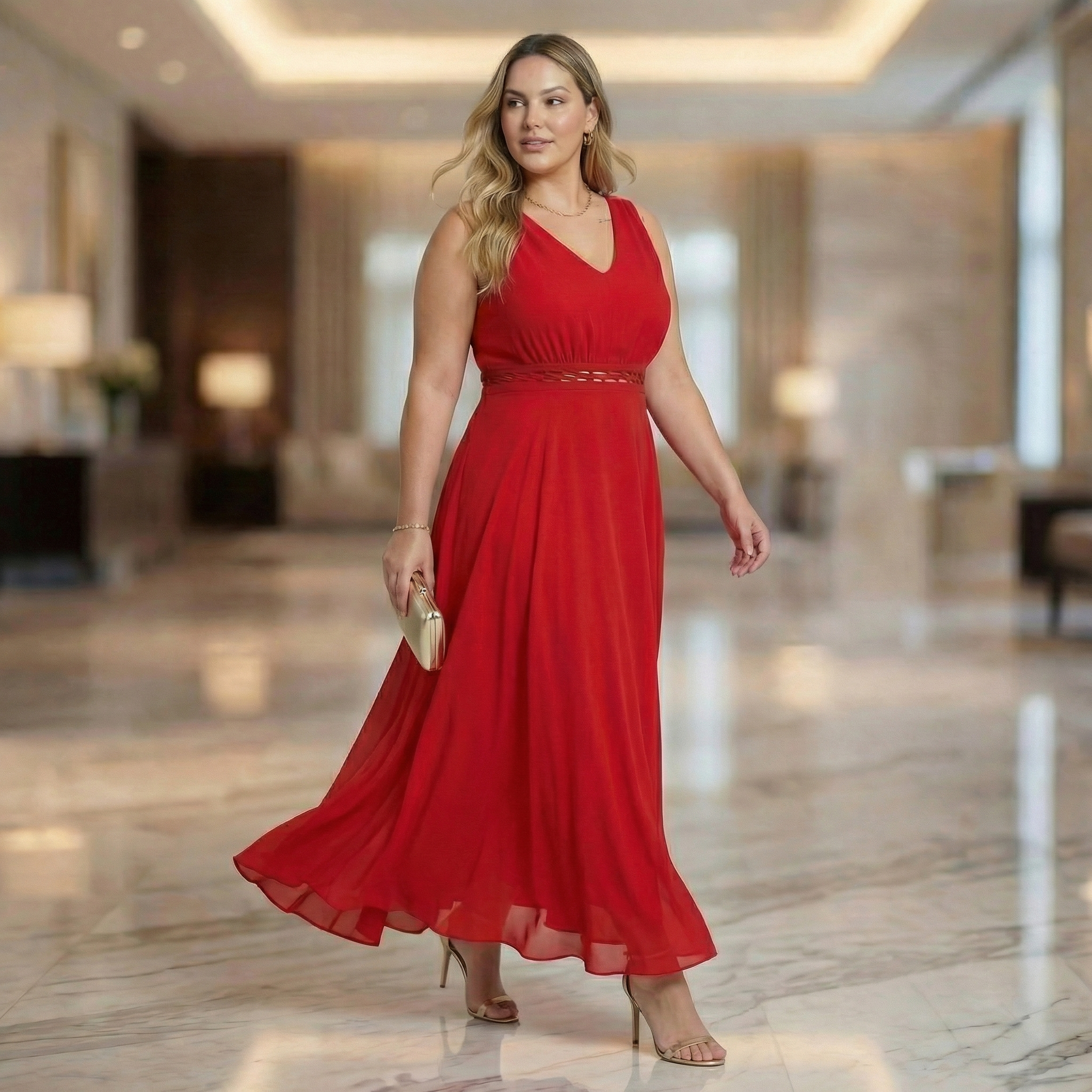Vestido Longo Plus Size Trança Serena