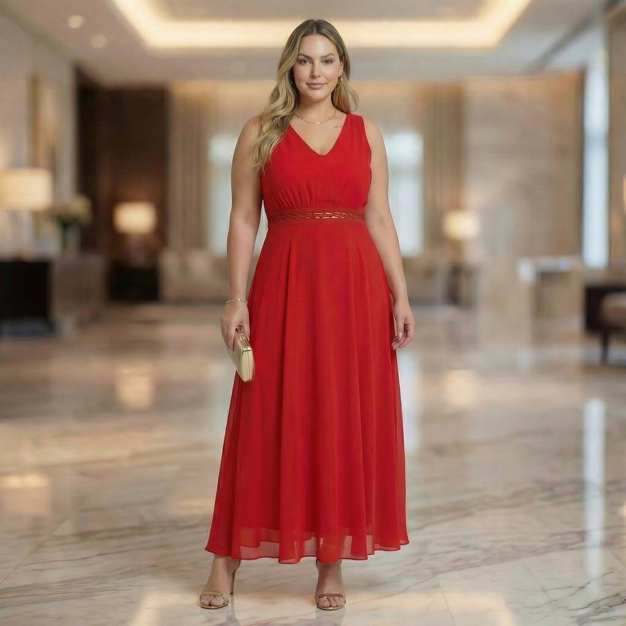 Vestido Longo Plus Size Trança Serena