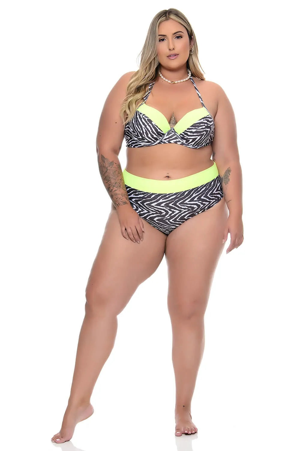 Biquíni Plus Size com Bojo e Aro Estampa Zebra – Sustentação e Conforto