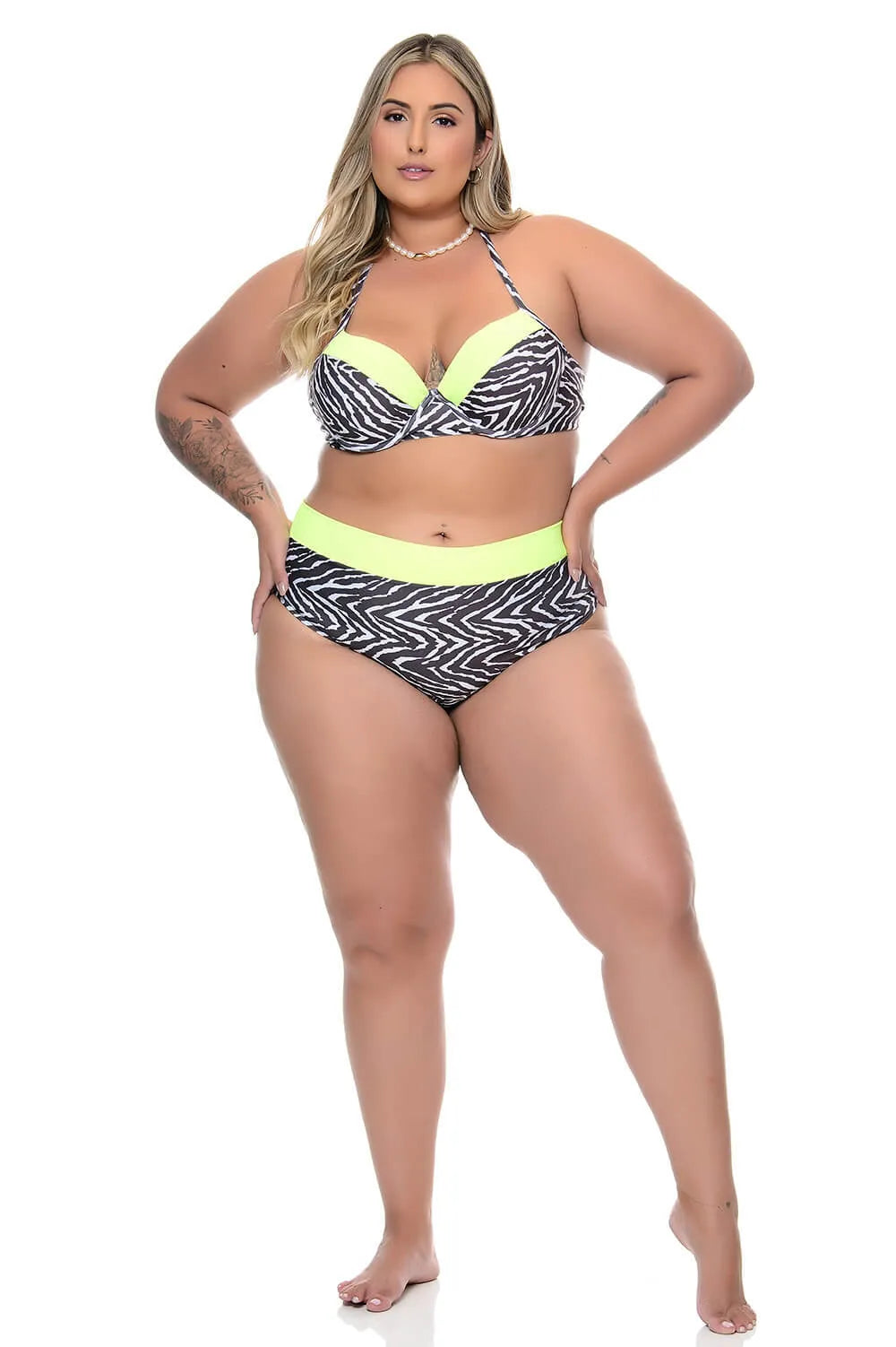 Biquíni Plus Size com Bojo e Aro Estampa Zebra – Sustentação e Conforto