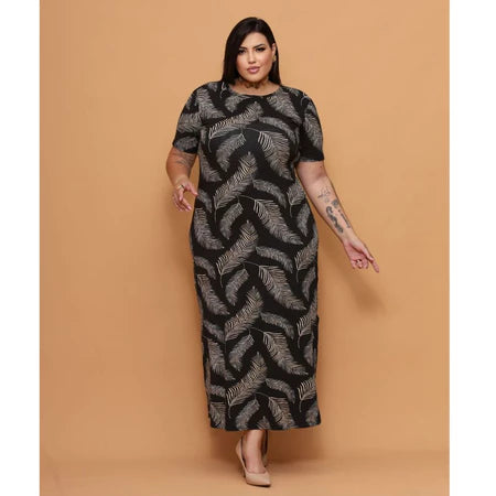 Vestido Mariana Longo Plus Size Com fenda