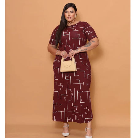 Vestido Mariana Longo Plus Size Com fenda