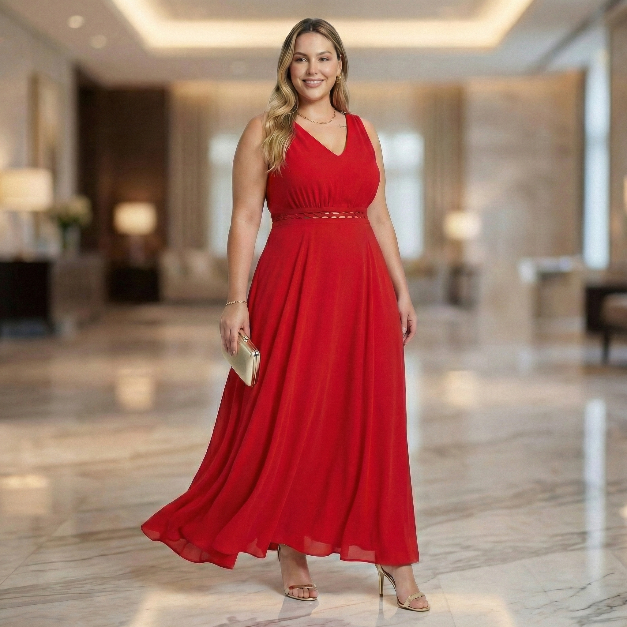 Vestido Longo Plus Size Trança Serena